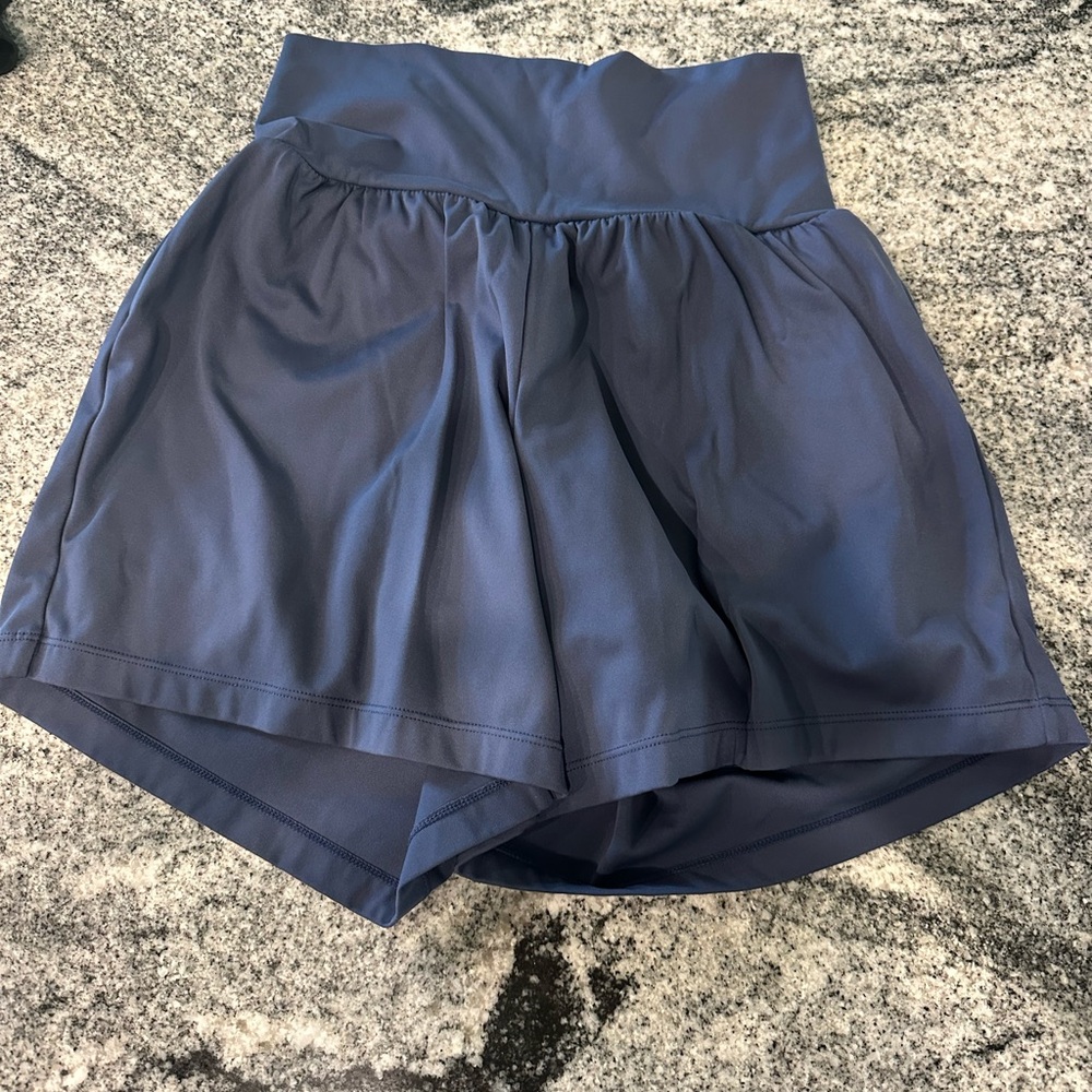 HALARA Blue Athletic Shorts Elastic Waist Lightweight